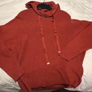 Hooded Burnt Orange Dolman Sweater